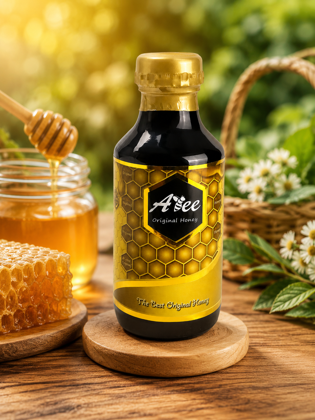 Madu Asli AbeeQ Original Honey kemasan botol kaca ukuran 150ml
