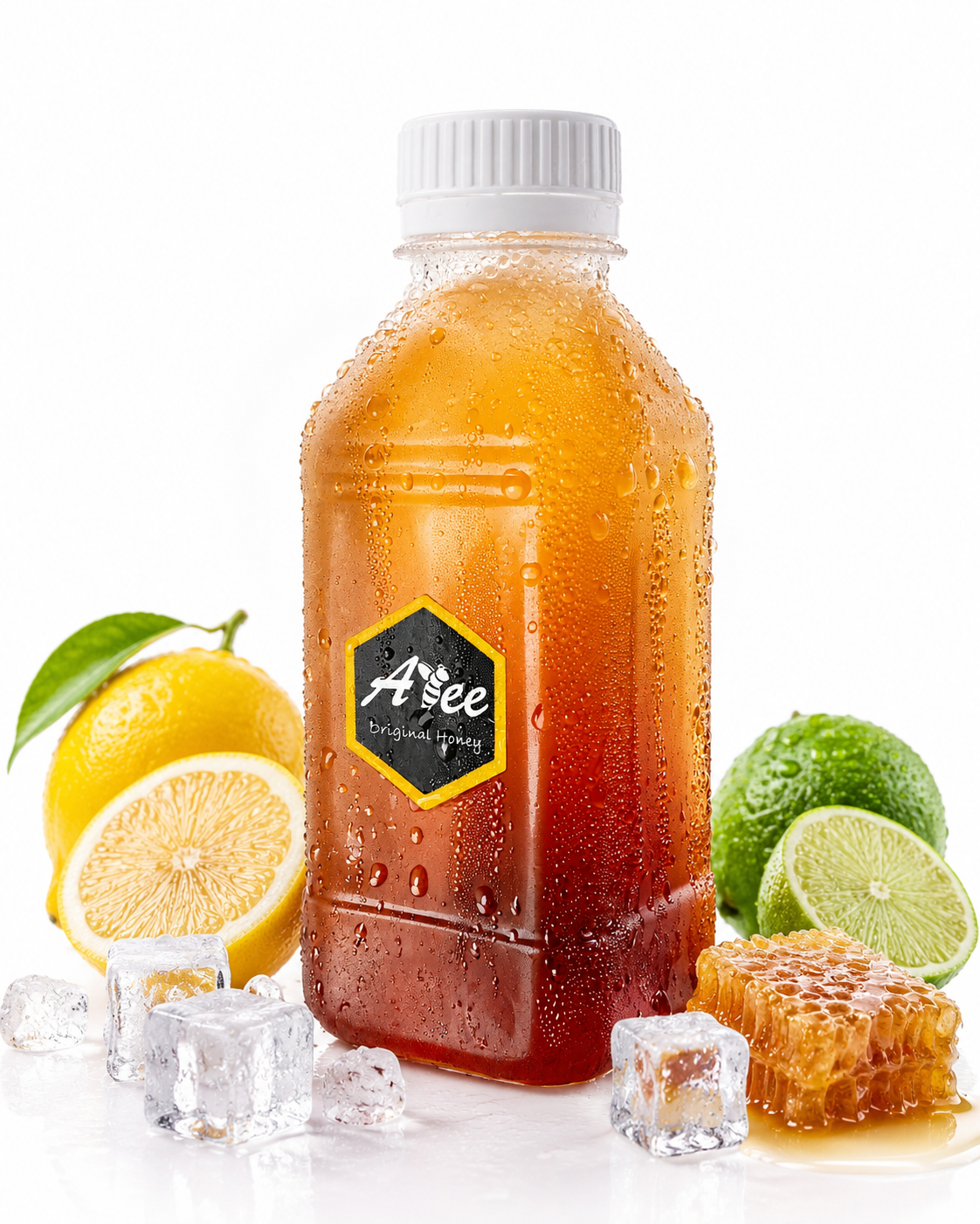 Madu Lemon AbeeQ siap minum kemasan botol plastik ukuran 250ml